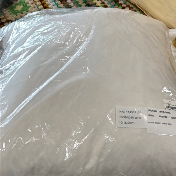 NWT Restoration Hardware White Down Insert Pillow 22x22